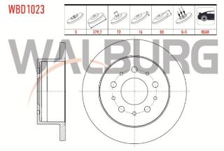 FREN DİSKI ARKA DÜZ 5 BJN 15 JANT 279,7X16X72X80 FIAT DUCATO 2.3 MJT 2006-2014/ DUCATO 3.0 MJT 2006-2014/ PEUGEOT BOXER III 2.2 HDI 2006-2014/ CITROEN JUMPER III 2.2 HDI 2006-2014 resmi