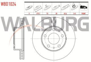 FREN DİSKI ÖN HAVALI 5 BJN 16 JANT 279,7X28X73X69,6 FIAT DUCATO 2.3 MJT 2006-2014/ DUCATO 3.0 MJT 2006-2014/ PEUGEOT BOXER III 2.2 HDI 2006-2014/ CITROEN JUMPER III 2.2 HDI 2006-2014 resmi