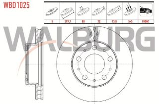 FREN DİSKI ÖN HAVALI 5 BJN BJN 299,7X32X80X73,6  FIAT DUCATO 2.3 MJT 2006-2014/ DUCATO 3.0 MJT 2006-2014/ PEUGEOT BOXER III 2.2 HDI 2006-2014/ CITROEN JUMPER III 2.8 HDI 2006-2014 resmi