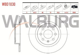 FREN DİSKI ARKA DÜZ 4 BJN 263,9X10X60X40,6 FIAT GRANDE PUNTO 1.3 MJT - 1.9 MJT 2005-2012/ PUNTO EVO 1.3 MJT - 1.4 2009-2012/ LİNEA 1.4 T-JET 2007-/ OPEL CORSA E 1.2 - 1.4 2014- resmi