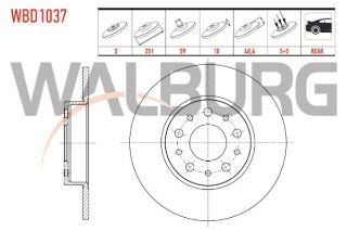 FREN DİSKI ARKA DÜZ 5 BJN 251X10X59X40,6 FIAT EGEA 1.6 MJT 2015- / 500L 1.6 MJT - 0.9 / 1.4 2012- resmi