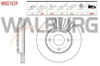 FREN DİSKI ÖN HAVALI 4 BJN 258X22X63,6X43,4 FORD FOCUS 1.6İ 16V - 1.8 TDCI - 2.0 16V 1998-2004/ FİESTA V 1.4 TDCI - 1.4İ 16V - 1.6İ 16V - 1.6 TDCI 2001-2008 / FUSİON 1.4 TDCI 2002-2010 resmi