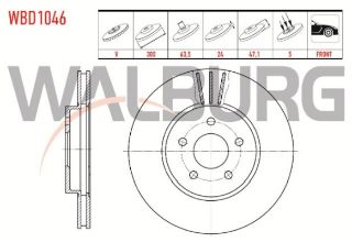 FREN DİSKI ÖN HAVALI 5 BJN 300X24X63,5X47,1 FORD MONDEO III 1.6İ 16V 2000-2007 /  MONDEO III 2.0 TDCI 2000-2007 / MONDEO III 2.0İ 16V 2000-2007 resmi