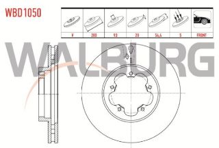 FREN DİSKI ÖN HAVALI 5 BJN 280X28X93X54,4 FORD TRANSİT (V347) 2.2 TDCI  ÖNDEN CEKIS 2006-2014 / TRANSİT (V347) 2.4 TDCI ÖNDEN CEKIS 2006-2014 resmi