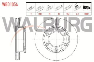 FREN DİSKI ÖN HAVALI 6 BJN 288,7X28X98X70,3 FORD RANGER 2.5 TDCI - 2.2 TDCI - 3.0 TDCI 4X4 2002-2006 / MAZDA B SERISI (UN) 2.5 D 4X4 1998-2006 resmi