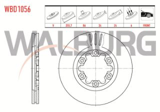 FREN DİSKI ÖN HAVALI 6 BJN 255,7X24X86X24 FORD RANGER 2.5 TDCI - 2.2 TDCI - 3.0 TDCI 4X4 2002-2006 / MAZDA B SERISI (UN) 2.5 D 1998-2006 resmi