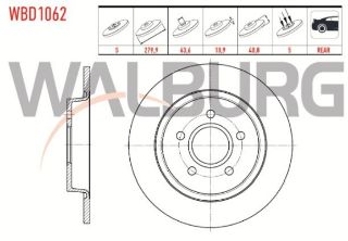 FREN DİSKI ARKA DÜZ 5 BJN 279,9X10,9X63,6X40,8 FORD C-MAX I 1.6 TDCI - 1.6İ - 1.4İ -2.0İ 2007-2011/ FOCUS II (DA) 1.4İ - 1.6İ - 1.8İ - 1.6 TDCI 2004-2011 / VOLVO S40 II 1.6İ - 2.0İ 2004- resmi