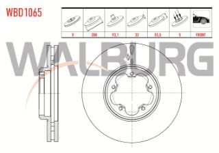 FREN DİSKI ÖN HAVALI 5 BJN 288X33X93,1X55,5 FORD TRANSİT CUSTOM (V362) 2.2 TDCI  2012- resmi