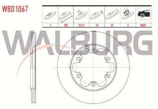 FREN DİSKI ARKA DÜZ 6 BJN 308X18X122,5X22 FORD TRANSİT (V363) 2.2 TDCI CIFT TEKER 2014- resmi