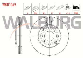 FREN DİSKI ÖN HAVALI 4 BJN 239,5X21X61X45 HONDA CİVİC VI 1.5İ 1995-2001 / CİVİC VI 1.4İ 1995-2001 / CİVİC VI 1.6İ 1995-2001 resmi