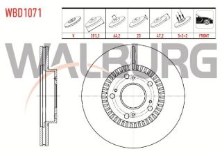 FREN DİSKI ÖN HAVALI 5 BJN 281,5X23X64,2X47,2 HONDA CİVİC VII 1.6İ- 1.8 I-VTEC- 2.0 I-VTEC 00-06/ CİVİC VIII 1.4-1.8 05-12/ CİVİC IX 1.6İ-1.4 12-16 / CİVİC X 1.0 1.6 İVTEC 16- / CR-V II 2.0İ 02-06 resmi