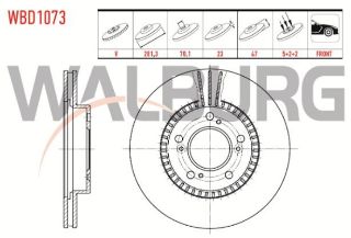 FREN DİSKI ÖN HAVALI 5 BJN 281,3X23X70,1X47 HONDA CR-V I 2.0İ 16V 1995-2002 /HR-V (GH) 1.6 1999- resmi