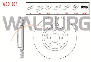 FREN DİSKI ÖN HAVALI 5 BJN 300X25X64,2X47,3 HONDA CR-V II 2.0İ 2002-2006/ CİVİC VII 2.0 TYPE-R 2000-2006/ ACCORD VIII (CU) 2.0 I-VTEC 2008-/ CİVİC VI 2.0İ 1995-2001 resmi