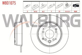 FREN DİSKI ARKA DÜZ 5 BJN 281,8X9X64,1X59 HONDA CR-V II 2.0İ 2002-2006 resmi