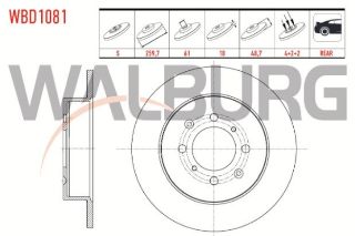 FREN DİSKI ARKA DÜZ 4 BJN 259,7X10X61X48,7 HONDA CİVİC VII 1.6İ 2000-2006 /CİVİC VII 1.4İ 2000-2006 resmi