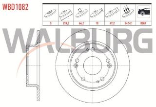FREN DİSKI ARKA DÜZ 5 BJN 259,7X10X64,2X48,6 HONDA ACCORD VIII (CU) 2.0 I-VTEC 2008- / ACCORD VIII (CU) 2.2 I-CDTI 2008 /ACCORD VIII (CU) 2.4 I-VTEC 2008- resmi