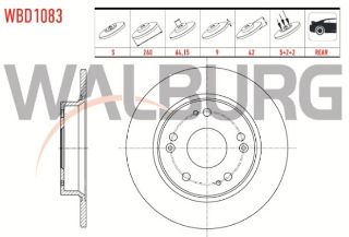 FREN DİSKI ARKA DÜZ 5 BJN 260X9X64,15X42 HONDA CİVİC IX 1.6İ - 1.4İ - 1.8 2012-2016/ CİVİC VIII 1.6 - 1.4 2005-2012/ CİVİC VII 1.8 I-VTEC - 2.0 I-VTEC 2000-2006 resmi