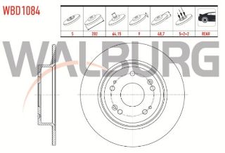 FREN DİSKI ARKA DÜZ 5 BJN 282X9X64X48,7 HONDA ACCORD VIII (CU) 2.0 I-VTEC 2008- resmi