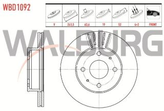 FREN DİSKI ÖN HAVALI 4 BJN 241,5X19X63,6X52 HYUNDAİ ACCENT ADMIRE 1.3 - 1.6 - 1.5 CRDI 2003-2006/ ACCENT II (LC) 1.3 - 1.5İ - 1.6İ 2000-2005/ ACCENT MILENIUM 1.3 - 1.5 - 1.5 CRDI 2000-2003 resmi