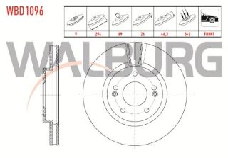 FREN DİSKI ÖN HAVALI 5 BJN 294X26X69X46,3 HYUNDAİ SANTA FE (SM) 2.0 CRDI 2001-2006 / SANTA FE (SM) 2.0İ 2001-2006 /  SANTA FE (SM) 2.4İ 16V 2001-2006 / SANTA FE (SM) 2.7İ V6 2001-2006 resmi