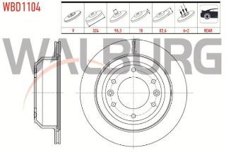 FREN DİSKI ARKA HAVALI 6 BJN 324X18X96,3X82,6 HYUNDAİ H1 2.5 CRDI 2008- resmi