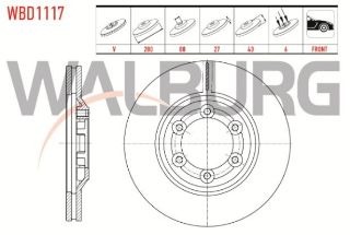FREN DİSKI ÖN HAVALI 6 BJN 280X27X88X40 İSUZU D-MAX (8DH) 2.5 D 4X4 2002-2012 / D-MAX (8DH) 3.0 D A-T 4X4 2002-2012 / D-MAX (8DH) 2.5 DITD 4X4 2002-2012 resmi