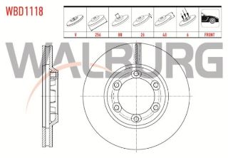 FREN DİSKI ÖN HAVALI  6 BJN 256X26X88X40 İSUZU D-MAX (8DH) 2.5 D 2002-2012 / D-MAX (8DH) 2.5 DITD 2002-2012 /  D-MAX (8DH) 3.0 D 2002-2012 resmi