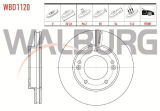 FREN DİSKI ÖN HAVALI 5 BJN 301,8X28X96,3X54 KİA SORENTO I (JC) 2.5 CRDI 2002-2009 / SORENTO I (JC) 2.4İ 2002-2009 resmi