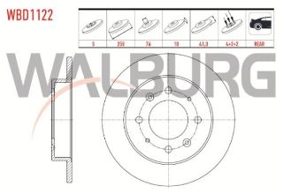 FREN DİSKI ARKA DÜZ 4 BJN 258X10X76X41,3 KİA CERATO (LD) 1.5 CRDI 2004-2012 / CERATO (LD) 1.6İ 2004-2012 resmi