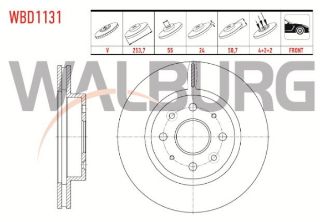 FREN DİSKI ÖN HAVALI 4 BJN 253,7X24X55X50,7 KİA RİO I (DC) 1.3İ 2000-2005 / RİO I (DC) 1.5İ 4 2000-2005 resmi