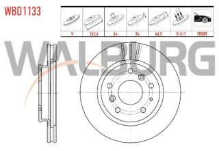 FREN DİSKI ÖN HAVALI 5 BJN 264X24X46,5X64 MAZDA 626 III (GD) 2.2İ 16V 1987-1992 / 626 III (GD) 1.8İ 1987-1992 / 626 III (GD) 2.0 D 1987-1992 / 626 III (GD) 2.0İ 16V 1987-1992 resmi