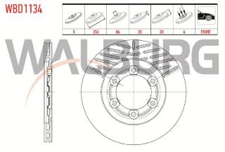 FREN DİSKI ÖN HAVALI 6 BJN 256X20X86X20 MAZDA E 2200 (SR2) 2.2 D 1984-2004 / BESTA 2.2 D 1993-2003 resmi