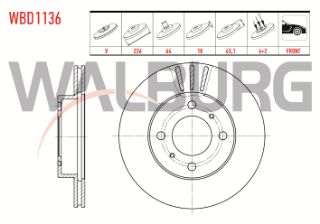 FREN DİSKI ÖN HAVALI 4 BJN 236X18X64X45,1 MİTSUBİSHİ CARİSMA (DA) 1.6 1995-2006 resmi