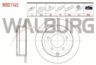 FREN DİSKI ARKA DÜZ 5 BJN 262X10X80X60,2 MİTSUBİSHİ LANCER (CY,ZA) 2.0 2007- / LANCER (CY,ZA) 1.8 5 2007- resmi