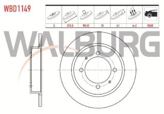 FREN DİSKI ARKA DÜZ 4 BJN 259,8X10X90X41 MİTSUBİSHİ CARİSMA 1.6 1995-2006/ CARİSMA 1.8 GDI 1995-2006/ VOLVO S40 I 1.6İ 16V - 1.8İ 16V 1995-2003/ V40 1.6 - 1.8 - 2.0 1995-2004 resmi