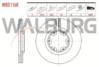 FREN DİSKI ÖN HAVALI 6 BJN 299,8X28X100,1X38 NİSSAN PİCK UP NP300 SKYSTAR  2.5 DCI 4X4 2008-/  PİCK UP SKYSTAR  2.4İ 4X4 2002-2005 resmi