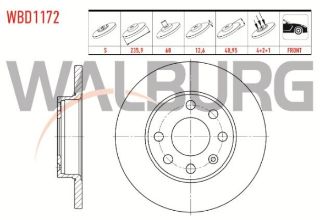 FREN DİSKI ÖN DÜZ 4 BJN 235,9X12,6X60X40,95 OPEL VECTRA A 1.4 - 1.6 - 1.8 1988-1995/ CORSA B 1.2İ - 1.4İ - 1.6İ 1993-2000/ CORSA C 1.0İ 12V 2000-2006/ CORSA A 1.2 - 1.4 1983-1993 resmi