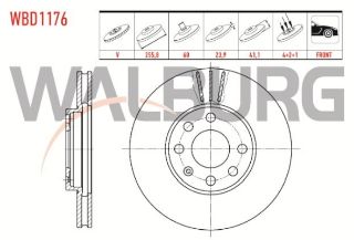 FREN DİSKI ÖN HAVALI 4 BJN 255,8X23,9X60X41,1 OPEL ASTRA G 1.4 16V - 1.6 16V 1998-2005/ ASTRA G 1.6 16V 1998-2005/ ASTRA G 1.2 16V 1998-2005/ ASTRA G 1.7 DTI 1998-2005/ ASTRA G 2.0 DTI 1998-2005 resmi