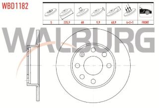 FREN DİSKI ÖN DÜZ 4 BJN 235,9X9,9X60X40,9 OPEL CORSA A 1.0 - 1.2 - 1.4- 1983-1993 / KADETT E 1.3 - 1.2 1984-1993 resmi