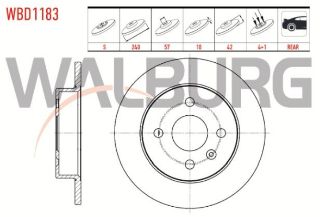 FREN DİSKI ARKA DÜZ 4 BJN 240X10X57X42 OPEL ASTRA G 1.2 16V - 1.4 16V - 1.6 16V - 1.7 DTI - 2.0 DTI 1998-2005/ ASTRA H 1.6İ - 1.9 CDTI - 1.4İ 2004-2010 / ASTRA F 1.7 D 1991-1998 resmi