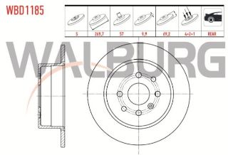FREN DİSKI ARKA DÜZ 4 BJN 269,7X9,9X57X69,2 OPEL VECTRA B 1.6İ 1995-2003/ VECTRA B 1.8İ 1995-2003/ VECTRA B 2.0 DTI 1995-2003/ VECTRA B 1.7 TD 1995-2003/ VECTRA B 2.0 DI 1995-2003 resmi