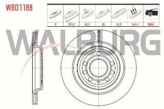 FREN DİSKI ARKA HAVALI 5 BJN 291,9X20X65,5X41,5OPEL VECTRA C 1.8 16V 2002-2008/ VECTRA C 1.9 CDTI 2002-2002/ VECTRA C 1.6 16V 2002-2002/ SIGNUM 1.8İ 2003- resmi