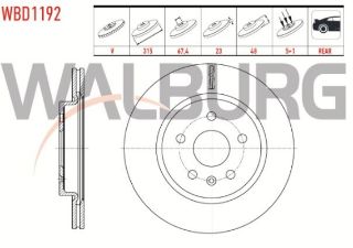 FREN DİSKI ARKA HAVALI 5 BJN 315X23X67,4X48 OPEL INSIGNIA 1.6 T 17 JANT 2008-/ INSIGNIA 2.0 T 17 JANT 2008-/ INSIGNIA 2.0 CDTI 17 JANT 2008- resmi