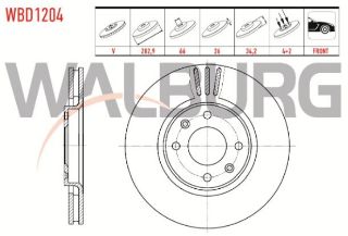 FREN DİSKI ÖN HAVALI 4 BJN 282,9X26X66X34,2 PEUGEOT PARTNER - TEPEE 1.6 HDI 08-/BERLİNGO 1.6 HDI 08-/207 1.6 HDI-1.6İ 16V-1.4 HDI 06-12/C4 1.6 -1.6 HDI 04-09/C4 PICASSO 1.6 HDI 06-13/OPEL CORSA F 19- resmi