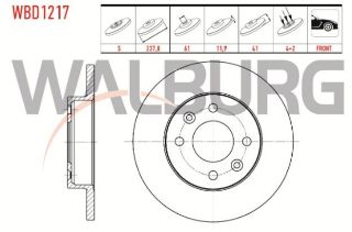 FREN DİSKI ÖN DÜZ 4 BJN 237,8X11,9X61X41 RENAULT R 9 1.4 1985-2000/ EXPRESS 1.4 - 1.9 D -1.6 D 1985-1998/ R 11 1.4 -1.6 - 1.7 1983-1995/ R 19 1.4 - 1.6 - 1.8İ - 1.7 - 1.9 D 1988-2001 resmi