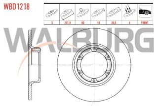 FREN DİSKI ÖN DÜZ 4 BJN 227,8X10X83X38,5 RENAULT R12 1.3 1971-2000 / R12 1.4 4 1971-2000 resmi