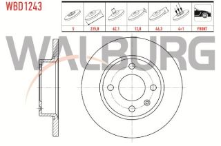 FREN DİSKI ÖN DÜZ 4 BJN 235,8X12,8X62,1X46,3 SKODA FELİCİA (6U1) 1.3 1994-2002 / FELİCİA (6U1) 1.6 1994-2002 / FELİCİA (6U1) 1.9 D 1994-2002 resmi