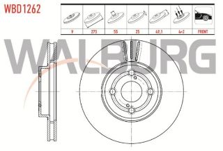 FREN DİSKI ÖN HAVALI 4 BJN 275X25X55X49,1 TOYOTA COROLLA 1.4 D-4D 2002-2007 / COROLLA 2.0 D 2002-2007 / COROLLA 2.0 D-4D 2002-2007 resmi