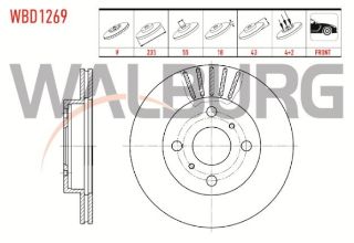 FREN DİSKI ÖN HAVALI  4 BJN 235X18X55X43 TOYOTA YARİS 1.0İ 1999-2005 / YARİS 1.3İ 1999-2005 resmi