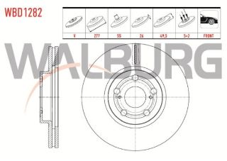 FREN DİSKI ÖN HAVALI 5 BJN 277X26X55X49,5 TOYOTA AVENSİS (T25) 1.6 VVT-I 2003-2008 / AVENSİS (T25) 1.8 2003-2008 resmi